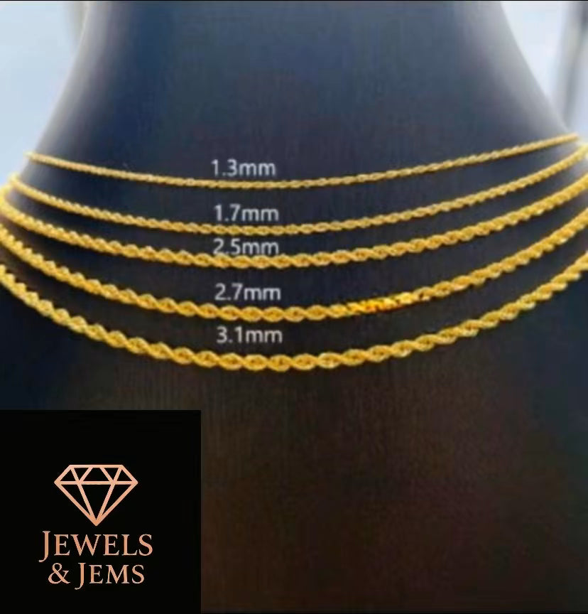 18k gold rope chain